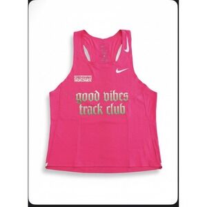 Nike Tank Top Size Medium Pink Running Slim Dri Fit ADV AeroSwift Graphic Print*